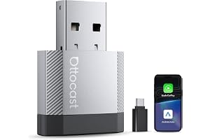 OTTOCAST Mini Nova, 2026 Uppgraderad 2-i-1 Trådlös CarPlay och Android Auto Adapter för iOS och Android Telefoner, Stabil Ans