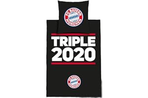 FC Bayern München Biancheria da letto Triple 2020, copripiumino 200 x 135 cm, federa 80 x 80 cm