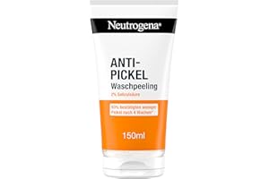 ‎NEUTROGENA Neutrogena Anti-Pickel Waschpeeling 150 ml,sanftes Anti Pickel Peeling mit 2Prozent Salicylsäure BHA, klärende und mattierende Gesichtsreinigung, verfeinert das Hautbild und hilft Pickel zu beseitigen