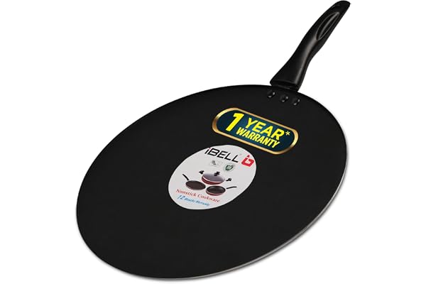 IBELL 3 Layer Durable Aluminium Non Stick Tawa Pan for Dosa/Roti/Chapati (290MM) Black