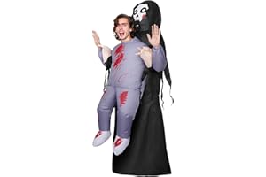 Lustwieta Inflatable Grim Reaper Costume, Grim Reaper Mens Costume, Mens Halloween Costumes Adult Scary, Fancy Dress Outfit One Size For Adults
