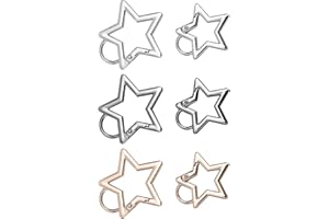 XIHIRCD 6uds Mosquetón con Forma de Estrella, con 2 Tamaños de Aleación de Zinc con Forma de Estrella para Llavero para Senderismo Pesca Viajes (3 Colores)