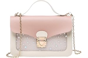 AOAKY Girls Pink Star Handbag Chain Detachable Three-Layer Mezzanine Large Capacity Handbag For Girls