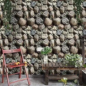 WOW Interiors PVC Self Adhesive, Peel and Stick Pebbles Wallpaper, 400 x 45 cm, Antique, Standard