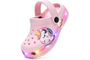 GULAKY Clogs Kinder Hausschuhe Junge Pantoffeln Sandalen für Mädchen Gartenschuhe LED-Streifen Schlappen Kinder Latschen