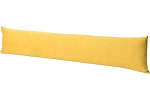 Original Sleep Company Faux Suede Draught Excluder in Yellow Hollowfibre Filling Window Ledge Cushion Energy Saving Wind Stopper Long Door Pillow Sausage