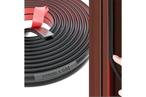 WDZGX Uszczelka do drzwi, taśma uszczelniająca, samoprzylepna, gumowa uszczelka do drzwi, ochrona przed kolizją, izolacja akustyczna, długość całkowita 6 m (6)