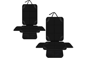 Alfheim 2 Piezas Protector para Asiento Coche Niño, Protectores Coche Cubierta del Bebe Compatible con ISOFIX, Impermeable Antideslizante Protección Lateral Gran Bolsillo de Almacenamiento