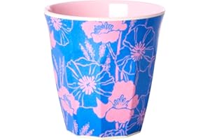 RICE Medium Melamin Becher - Blau - Poppies Love Print