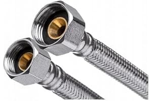 KNM TRADE Flexschlauch 1/2 x 3/8 Zoll Verlängerung - Edelstahl Panzerschlauch 500 mm - Anschlussschlauch Armatur für Wasserhahn