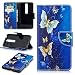 Produktbild Honghushop PU Leder Hülle für Nokia 6 2018 Brieftasche Klapphülle Flip Case Blauer Schmetterling Design für Nokia 6 2018 Stand Folio Hülle Etui Scratch Magnetverschluss Fächern Karten Handyhülle für Nokia 6 2018