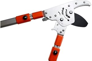 Garden Factory - Cortadora de Ramas de Piñón y Cremallera - Cizalla de Piñón y Cremallera Ultra Potente - Mangos Telescópicos Independientes Con Muescas