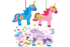 Baker Ross FE273 Kit da Cucito Decorazione di Unicorno - Confezione da 3, Set da cucito per bambini, Attività creative per bambini, Progetto ideale di arti e mestieri