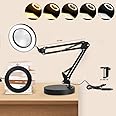 CANMEIJIA Magnifying Glass With Light 10X Magnifying Glass With Stand 12W, 3000K-6500K Color Temperature, Brightness Adjustment, 360 ° Rotation Angle, Craft Lights And Magnifying Lamps