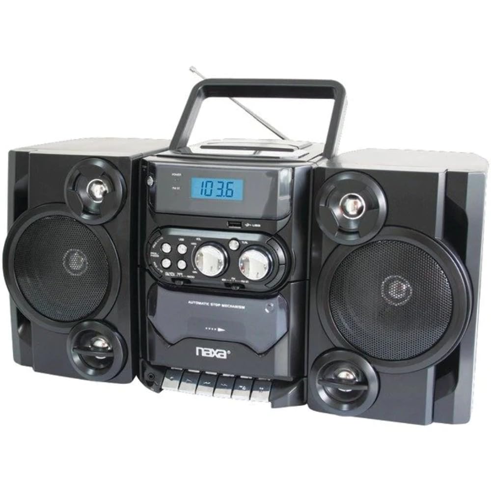 NAXA Electronics Portable MP3/CD Player with AM/FM Stereo Radio and Cassette Player/Recorder