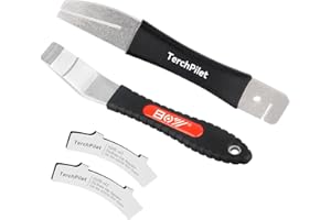 TerchPilet Hydraulic Piston Press Bicycle Disc Brake Repair Tool Kit– 4-Piece Set with Rotor Truing Fork & Brake Gap Regulators– MTB & Road Bike Caliper Alignment Tool – Black