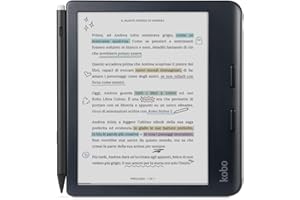 Kobo Libra Colour bundle con Stylus 2 inclusa | eReader | Display antiriflesso a colori E Ink Kaleido™ 3 da 7” | Modalità Scura| I Audiolibri | Impermeabile (Nero)