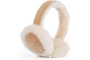 GNEGNI LIFE Winter Earmuffs for Women Fax Fur Fluffy Plush Earmuff Warm Earwarmer Furry Ear Covers for Skiing Skating Hiking