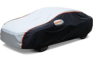 SAILNOVO 10-Couches Bache Voiture Exterieur Imperméable pour Berline, Housse de Voiture PEVA Couverture avec Ouverte Latérale pour Cabine, Coton Respirant, Anti UV Neige Poussière Anti Grele 490 * 183 * 150cm