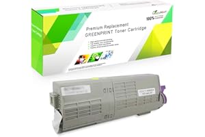 GREENPRINT Cartucho de Tóner Compatible C542 C532 MC563 MC573 Amarillo 6000 Páginas para Impresoras Láser en Color Oki Okidata C532dn C542dn MC563dn MC573dn