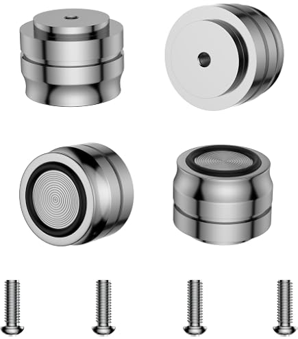 Monosaudio Lot De 4 Absorbeurs De Vibrations Pour Enceintes – Pieds Isolants En Alliage D'aluminium, Améliore La Qualité Sonore Et Réduit Les Basses Parasites