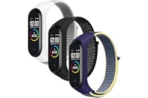 Keecuty 3 sztuki bransoletek kompatybilnych z Xiaomi Mi Band 6, Xiaomi Mi Band 5, regulowany, nylonowy pasek zastępczy, kompatybilny z Xiaomi Mi Band 4/Xiaomi Mi Band 3, dla kobiet i mężczyzn, 3A
