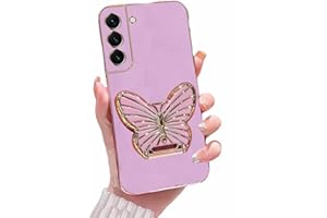 Rnrieyta Miagon Farfalla Cavalletto Custodia per Samsung Galaxy S21 Plus,Elettrolitico Cover Morbida Sottile Silicone Protettiva Case con Carino Stand Supporto