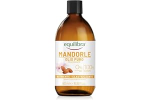 equilibra Corpo, Olio di Mandorle Puro, Olio di Mandorle Dolci, Protettivo, Nutriente ed Elasticizzante, Aiuta a Prevenire le Smagliature in Gravidanza o Durante una Dieta Ipocalorica, 500 ml