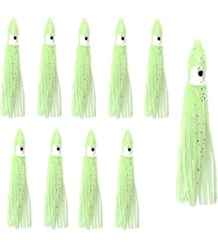 QualyQualy Glow Squid Soft Plastic Lures 25-Pack - Luminous Octopus Bait For Bass & Saltwater