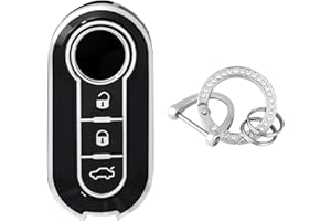 OFFCURVE Cover Chiavi Custodia Chiave Copri Chiavi Copri Telecomando con Portachiavi per FIAT 500 Lancia Punto Panda Ypsilon Delta Grande Bravo Musa