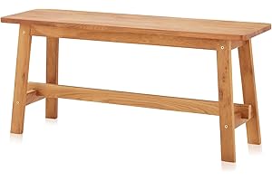 ‎KHG KHG Holzbank Sitzbank Flur Garderobenbank Schuhbank 100x45x29 cm - Eiche Holz Massiv bis 200 kg belastbar - Bettbank Landhausstil geölt