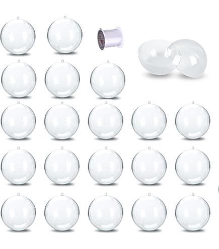 Lot De 10 Boules De Noël Transparentes à Remplir - 80mm En Plastique Acrylique - Pour Décorations DIY