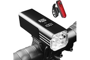MEAYLL Bike Lights Front and Back Set, 1800 Lumens USB-C Rechargeable Bicycle Headlight and Taillight, 5 Modes, IPX4 Waterproof LED Cycling Lights for Road, Mountain & Commuter Bikes