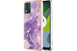 SAWIQPD Motorola Moto E13 Case, Glitter Sparkle Marble Effect Soft Silicone Phone Cover Slim Thin TPU Bumper Shockproof Scratch-resistant Shell Protective Back Case for Motorola Moto E13, Purple