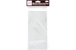 Anita's Tall Card Bag, 115 x 225mm, Clear, Pack of 50, Plastic Bag, Card Protection Bag, for Home, Art, Craft, Cardmaking