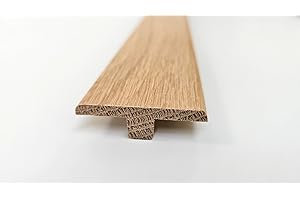 Project DIY® Solid Oak T-Profile Threshold Bar | 50x15mm Oak Transition Profile for Flooring | Covers Expansion Gaps | 0.9m Length | Height Adjustable 14mm-18mm (Unfinished (No Oil Finish)