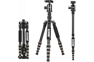 ZOMEI Z699C Treppiede portatile in fibra di carbonio con testa compatta da viaggio per Canon, Sony, Nikon, Samsung, Panasonic, Olympus, Kodak, Fuji, Telecamere e Videocamera