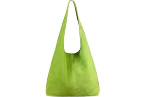 Modarno Borsa a tracolla da donna in pelle scamosciata pochette, borsa a tracolla, shopper, da donna, in vera pelle