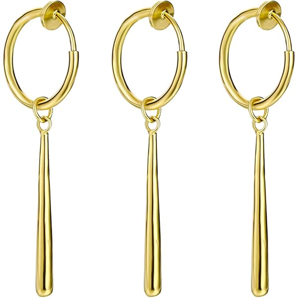 XHBTS Set 3 Orecchini A Clip Oro, Per Amanti Anime E Cosplay, Gioielli Fashion Con Mini Panno E Scatola Trasparente, Idea Regalo