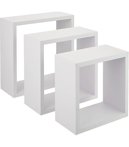 Set 3 Mensole Rettangolari King Home - MDF Bicolore Bianco/Verde - Foto 7