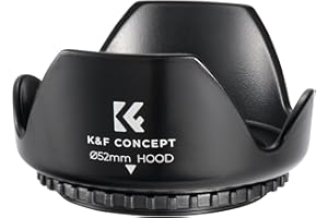 52mm Lens Hood, K&F Concept Universal Tulip Flower Lens Hood Sun Shade with Cleaning cloth for Canon Nikon Sony Pentax Olympus Fuji Camera