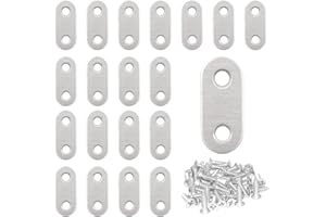 CEEYSEE 20 Pezzi Staffe Piatte Angolari 36 × 16 mm In Acciaio Inox Con 40 Viti In Acciaio Inox Per Il Fissaggio Di Legno, Mobili, Tavoli, Sedie, Porte, Finestre (Y36)