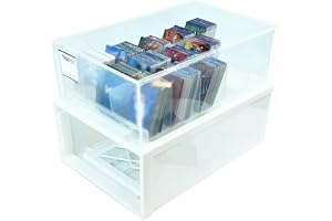 2400-Capacity Trading Card Storage Box – Durable Plastic Stackable Organizer with 15 Compartments, Fits Standard Size Cards – Drawer-Style Card Holder for MTG, Sports Cards