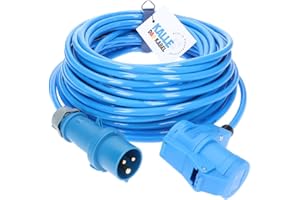 KALLE DAS KABEL CEE-Verlängerung 230V H07BQ-F 3G 2,5 mm² 10 m Vollpur-Premium-Leitung mit Winkelkupplung für Industrie Bau Boot Womo Camping