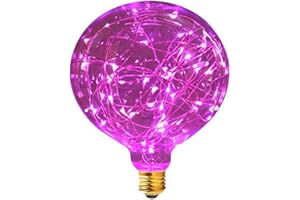 Lampadina Vintage,KINGCOO G95 E27 3W Globe Edison Lampada Lampadine LED Luce Stella Lampadine a Incandescenza per Bambini Atmosfera,per Interni e Lampadine a Risparmio Energetico per Casa (Rosa)