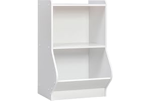 Iris Ohyama, Armadietto dei giocattoli, Mobili per bambini, Organizzatore di giocattoli, Libreria, Solido, Modulare, Stanza dei giochi, Scuola, Camera da letto -Kids Basic Shelf, KSB-2, Bianco