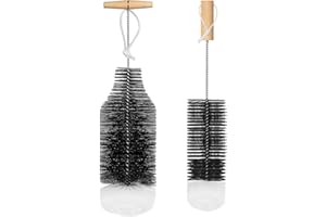 Mycket 2 Bouteille en verre soda Bross- 1 L Brosse de nettoyage de bouteille en verre, adaptée au nettoyage des bouteilles d'eau de soda, des bouteilles en verre, des bouteilles de bébé, etc.. (noir)