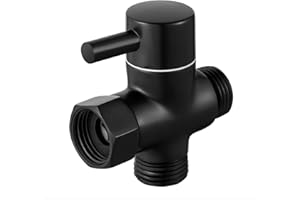 OFFO Vanne de Dérivation de Douche Universelle à 3 Voies en Laiton Massif G1/2" - Composants de Rechange pour Système de Douche - Noir Mat