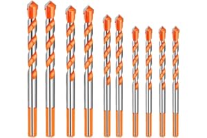 KAHEIGN 10 Piezas Carburo De Tungsteno Broca Para Mampostería Conjunto para Metal Acero Porcelana Baldosas De Cerámica Hormigón Ladrillo Plástico Madera (6 /8 /10 /12mm)