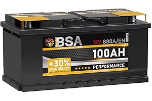 ‎BSA BATTERY HIGH QUALITY BATTERIES BSA Autobatterie 12v 100Ah 880A/EN +30% mehr Startkraft Starterbatterie Batterie ersetzt 85Ah 88Ah 90Ah 92Ah 95Ah